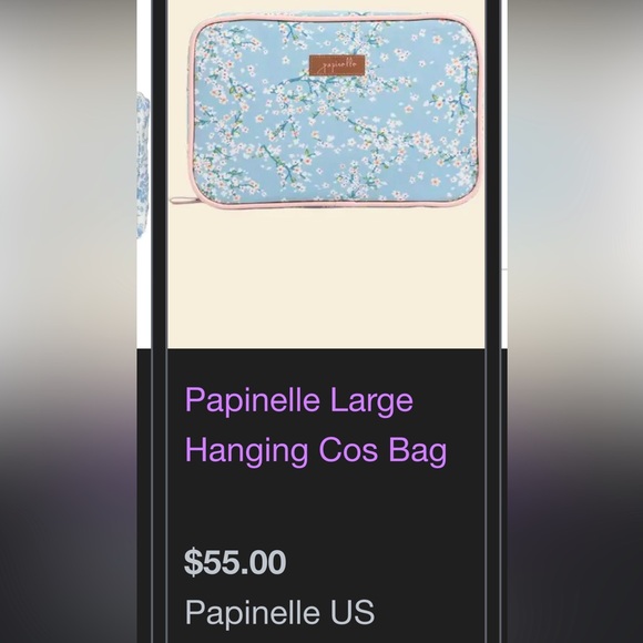 Papinelle Australia 2 pc hanging makeup & matching bag. Gently used w/tags. - Picture 7 of 7